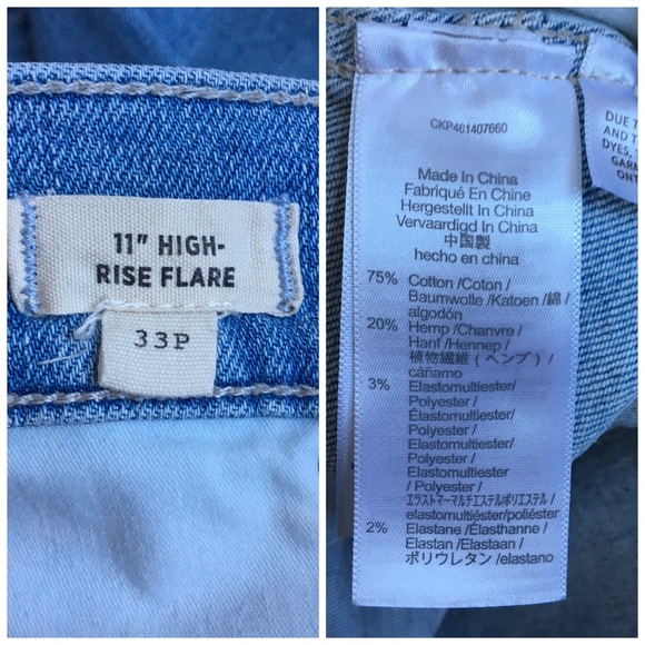 Madewell 11” High Rise Flare Jeans Knee Rip Edition in Eversfield Wash Size 33P - Picture 10 of 17